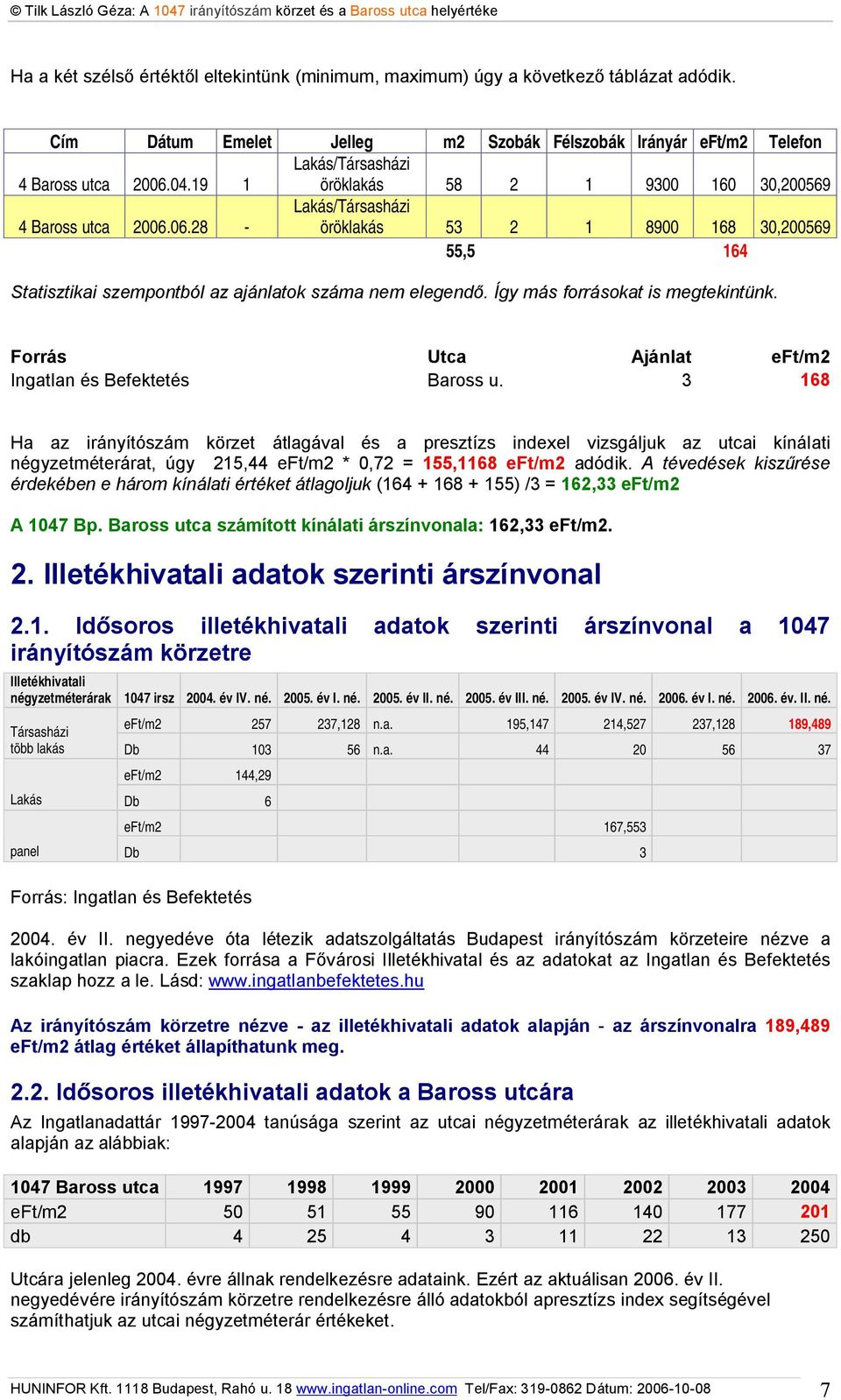 Így más forrásokat is megtekintünk. Forrás Utca Ajánlat eft/m2 Ingatlan és Befektetés Baross u.