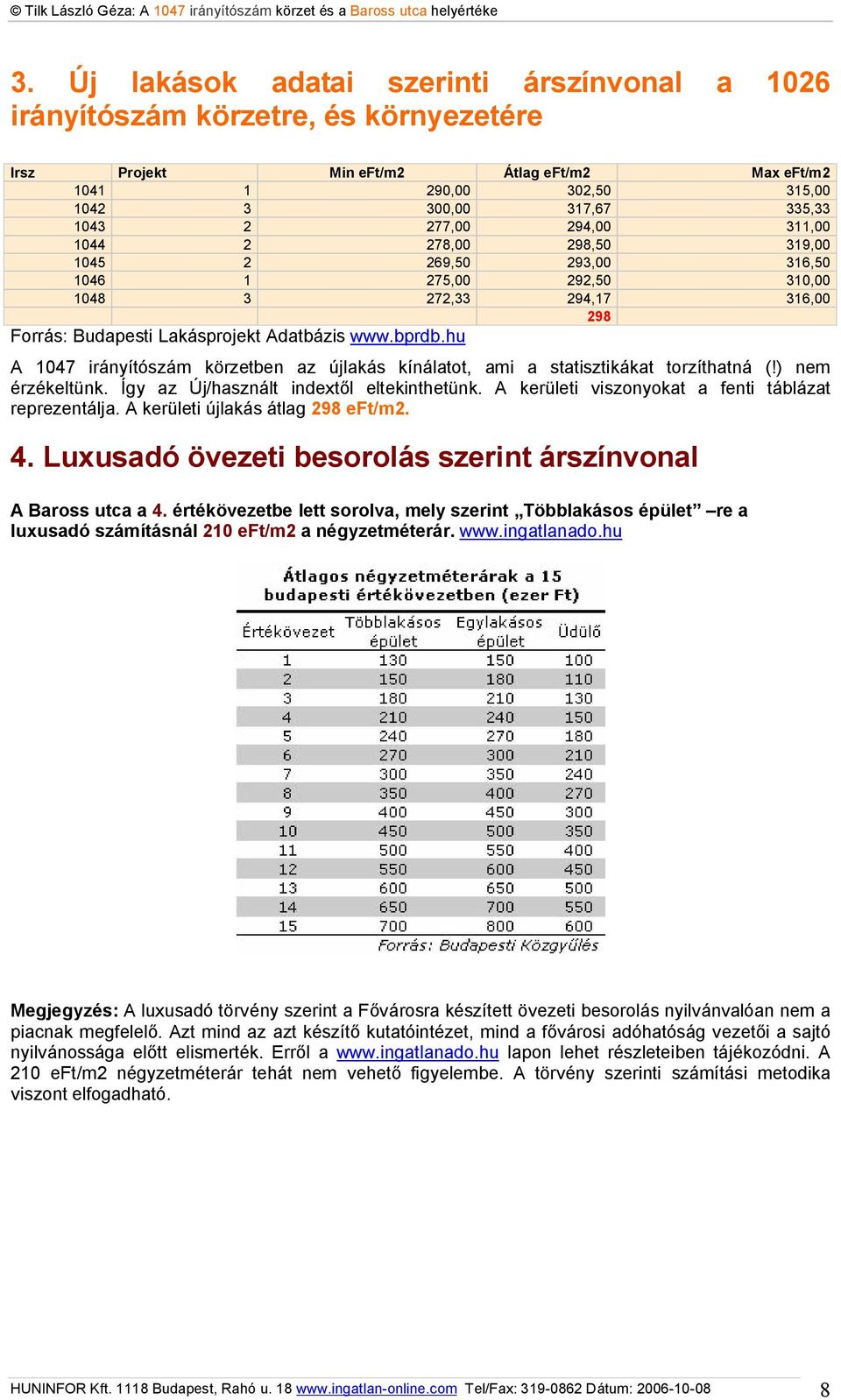 hu A 1047 irányítószám körzetben az újlakás kínálatot, ami a statisztikákat torzíthatná (!) nem érzékeltünk. Így az Új/használt indext l eltekinthetünk.