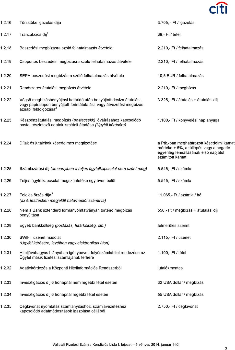 2.23 Készpénzátutalási megbízás (postacsekk) jóváírásához kapcsolódó postai részletező adatok ismételt átadása (Ügyfél kérésére) 3.325,- Ft / átutalás + átutalási díj 1.