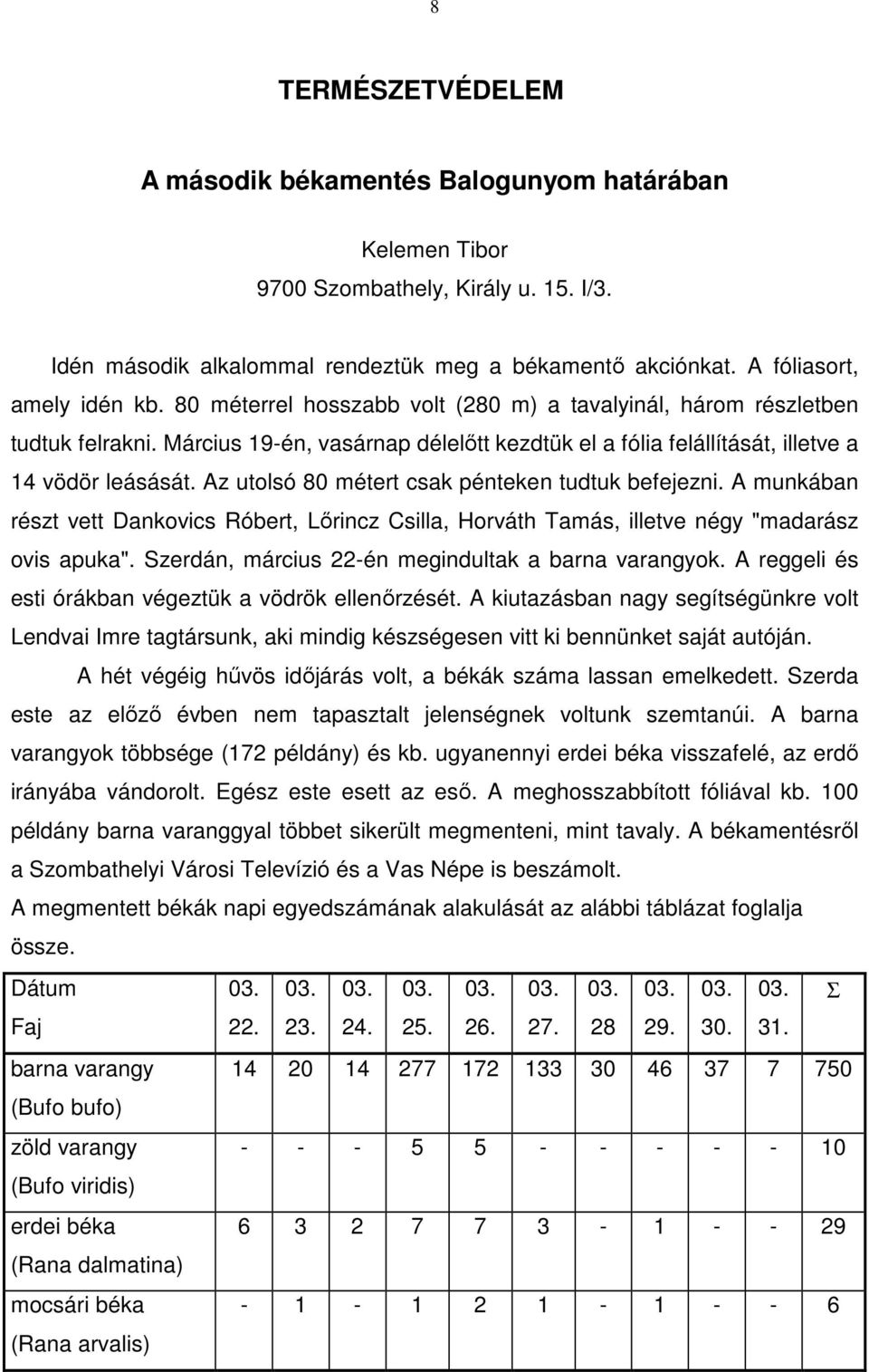 Az utolsó 80 métert csak pénteken tudtuk befejezni. A munkában részt vett Dankovics Róbert, Lőrincz Csilla, Horváth Tamás, illetve négy "madarász ovis apuka".