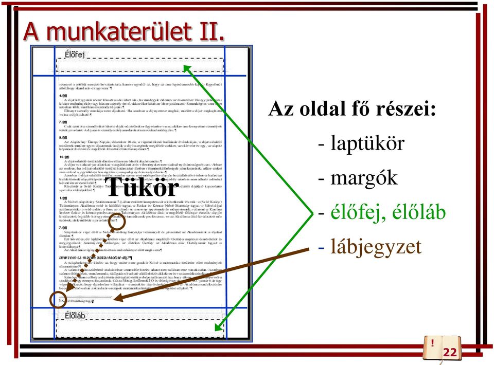 részei: - laptükör -