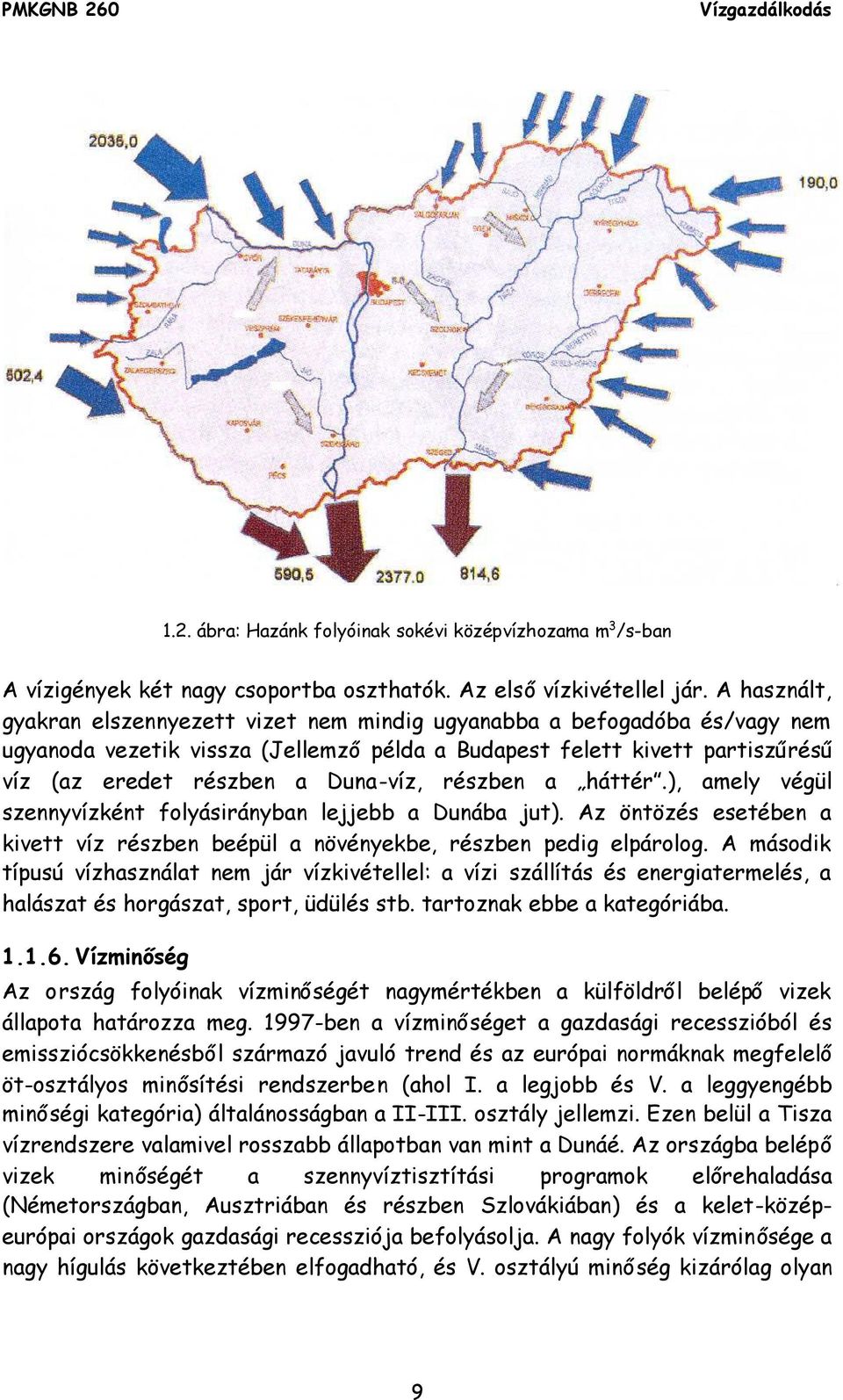 részben a háttér.), amely végül szennyvízként folyásirányban lejjebb a Dunába jut). Az öntözés esetében a kivett víz részben beépül a növényekbe, részben pedig elpárolog.