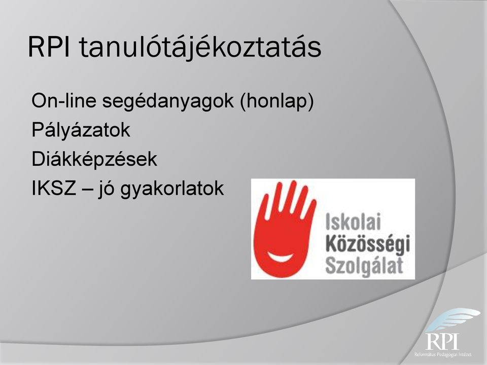 (honlap) Pályázatok