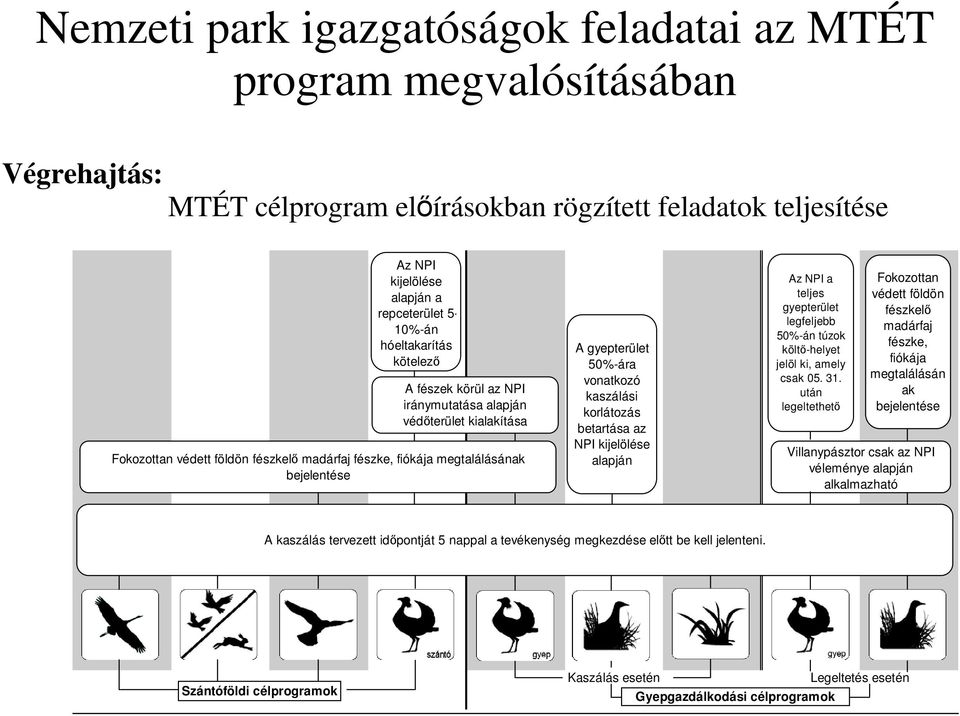 vonatkozó kaszálási korlátozás betartása az NPI kijelölése alapján Az NPI a teljes gyepterület legfeljebb 50%-án túzok költő-helyet jelöl ki, amely csak 05. 31.