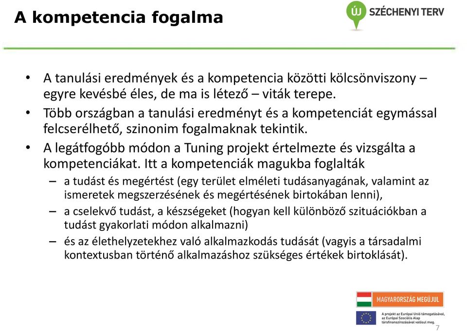 A legátfogóbb módon a Tuning projekt értelmezte és vizsgálta a kompetenciákat.