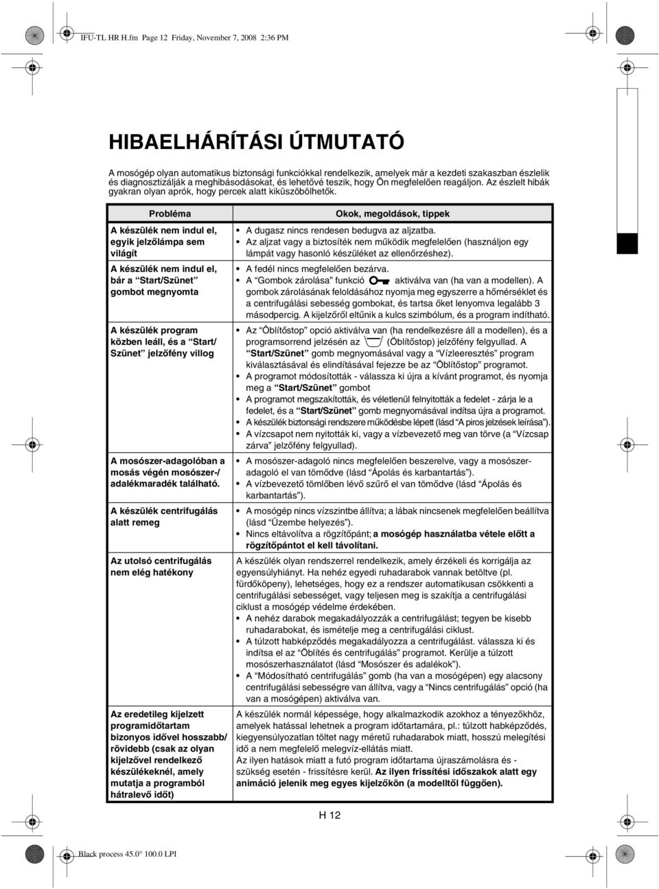 meghibásodásokat, és lehetővé teszik, hogy Ön megfelelően reagáljon. Az észlelt hibák gyakran olyan aprók, hogy percek alatt kiküszöbölhetők.