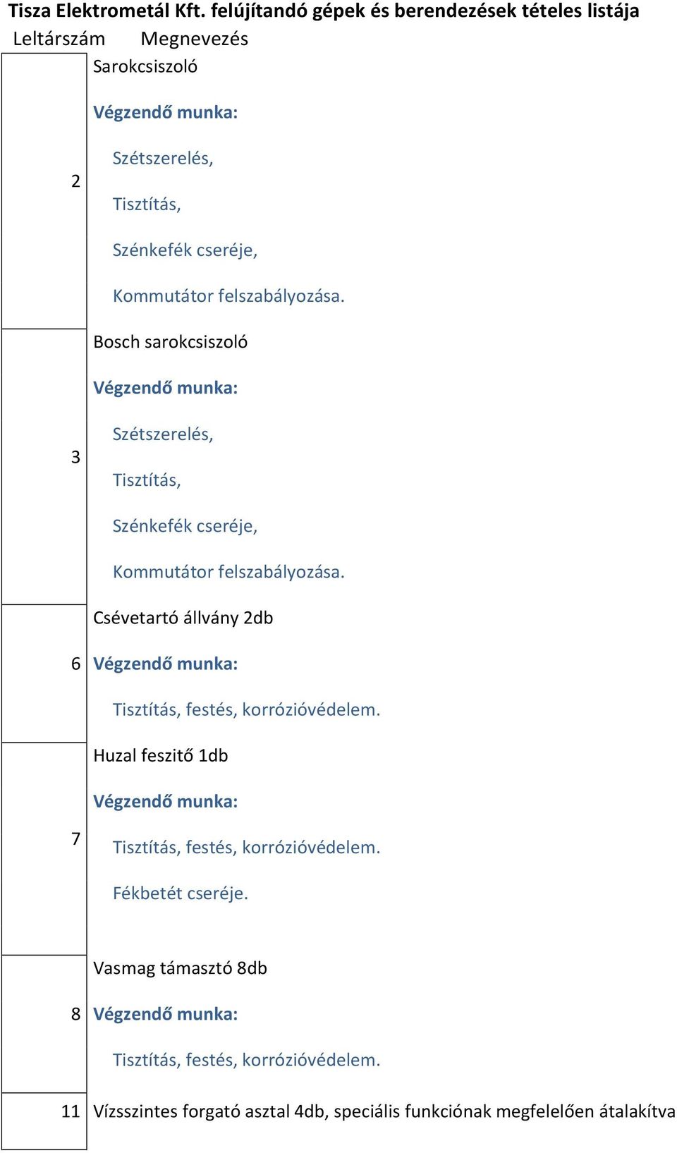 Tisztítás, Szénkefék cseréje, Kommutátor felszabályozása.