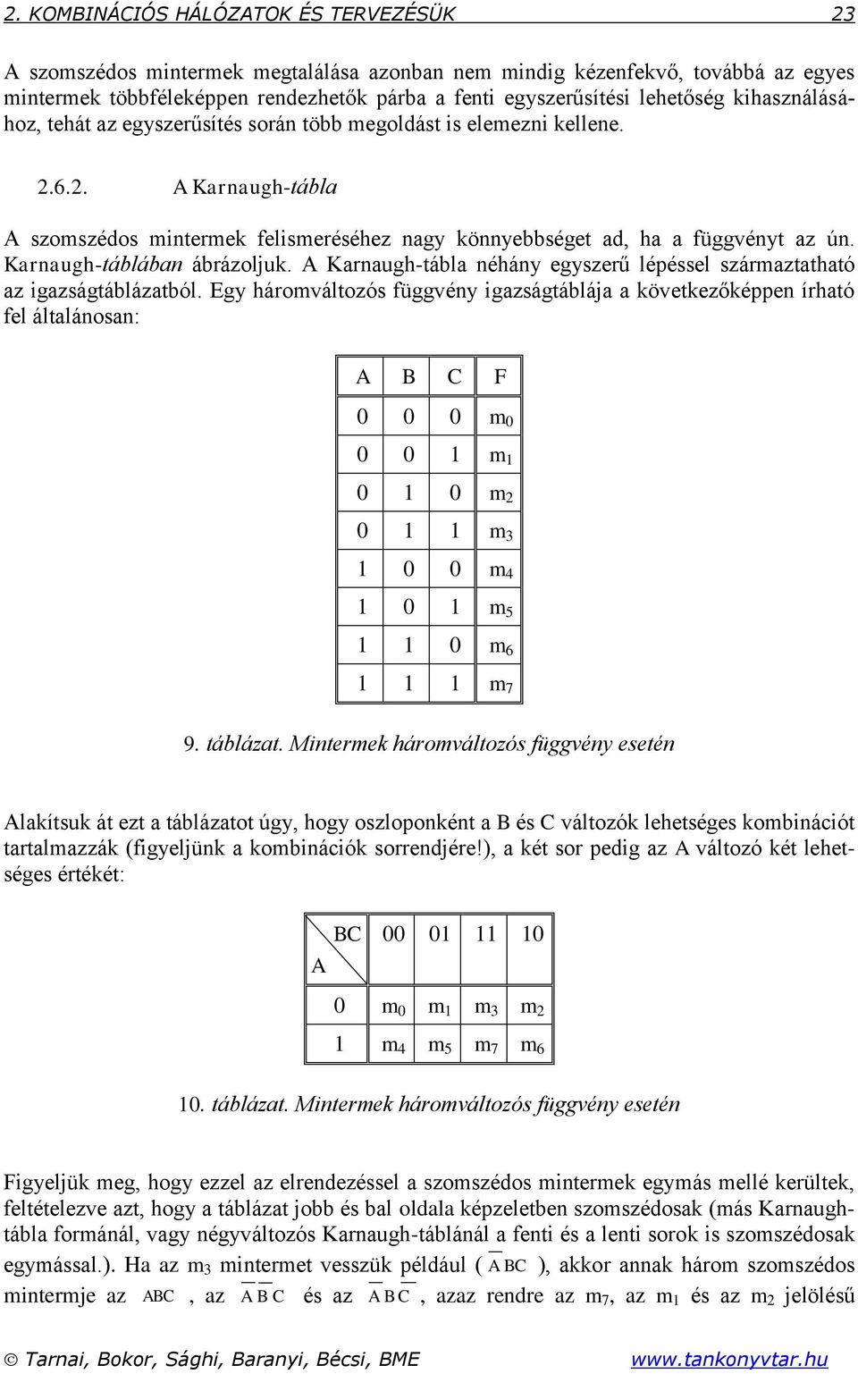 Karnaugh-táblában ábrázoljuk. Karnaugh-tábla néhán egszerű lépéssel származtatható az igazságtáblázatból.