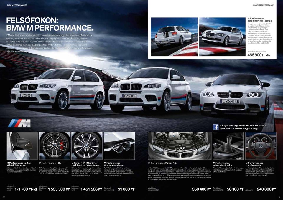 A BMW M Performance tartozékok amelyek körébe számos BMW modellhez elérhető, modellspecifikus motor-, futómű-, aerodinamikai és utastéri elemek tartoznak igen kifejező vonásokkal gazdagítják autóját,
