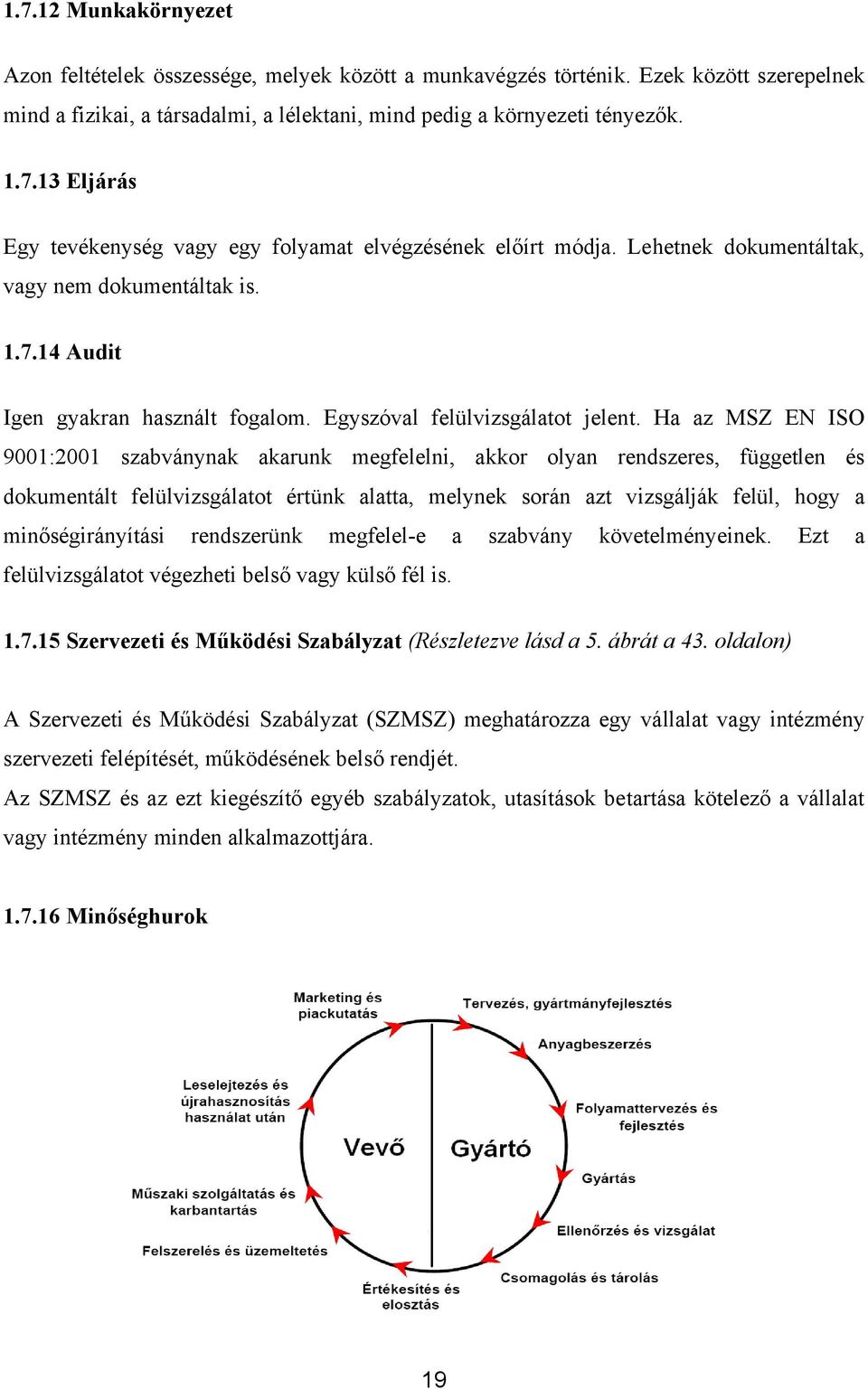 Ha az MSZ EN ISO 9001:2001 szabványnak akarunk megfelelni, akkor olyan rendszeres, független és dokumentált felülvizsgálatot értünk alatta, melynek során azt vizsgálják felül, hogy a