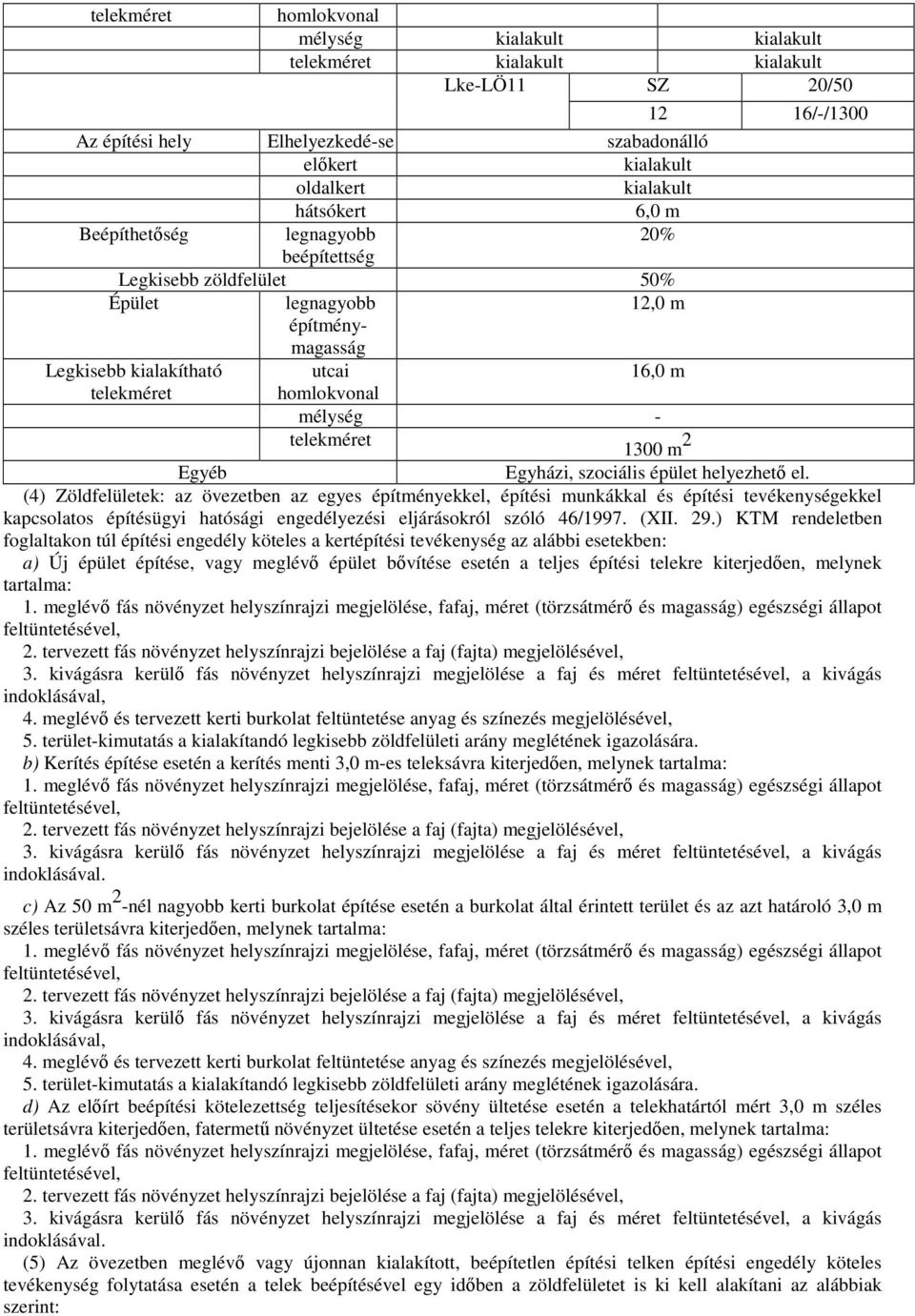 szociális épület helyezhetı el.