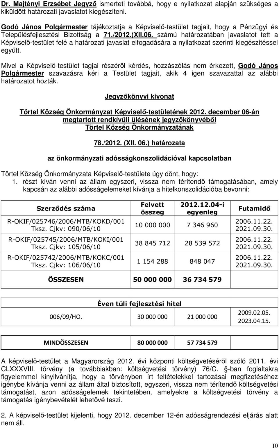 számú határozatában javaslatot tett a Képviselő-testület felé a határozati javaslat elfogadására a nyilatkozat szerinti kiegészítéssel együtt.