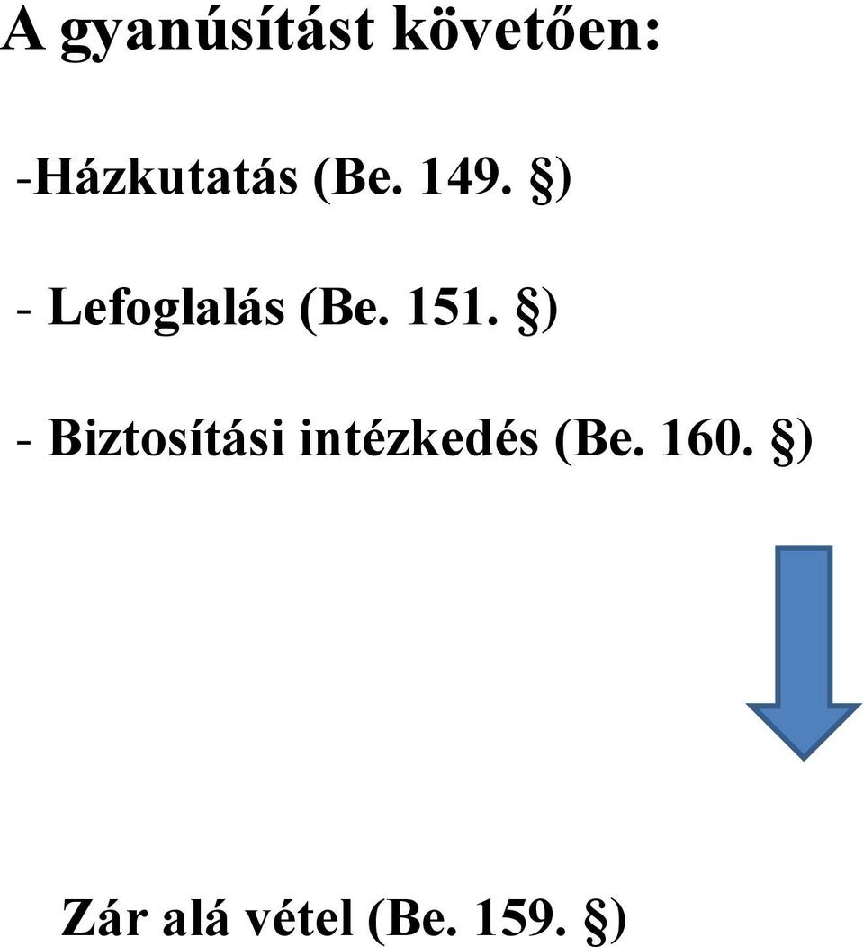 ) - Lefoglalás (Be. 151.