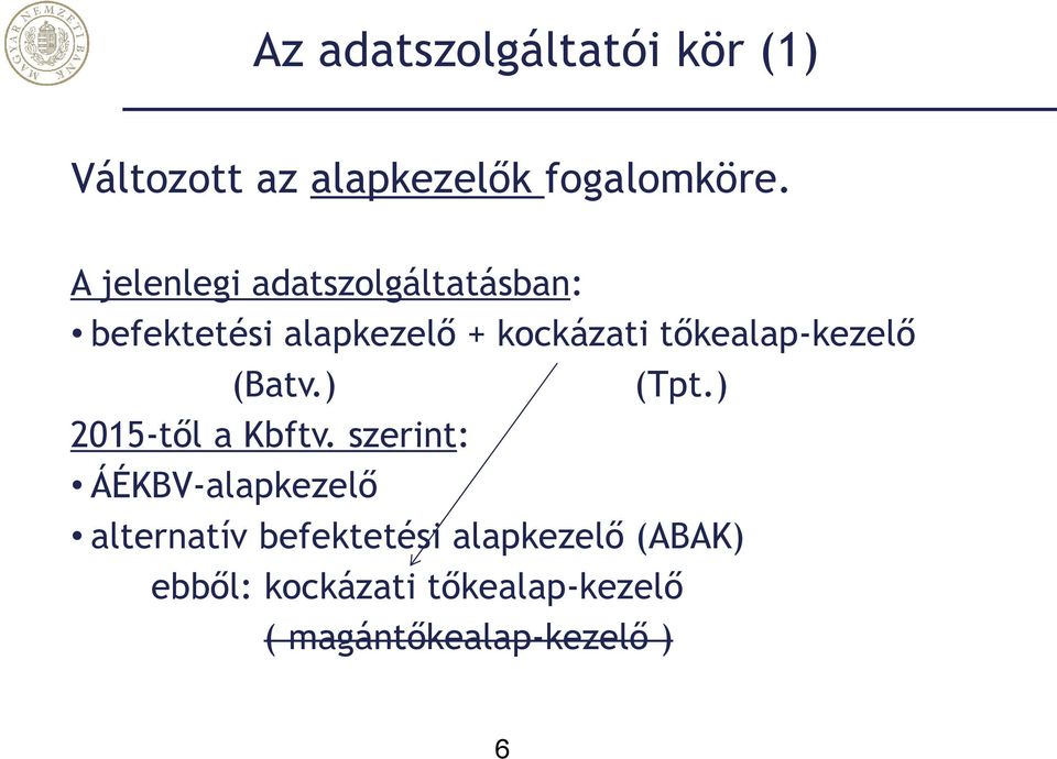 tőkealap-kezelő (Batv.) (Tpt.) 2015-től a Kbftv.