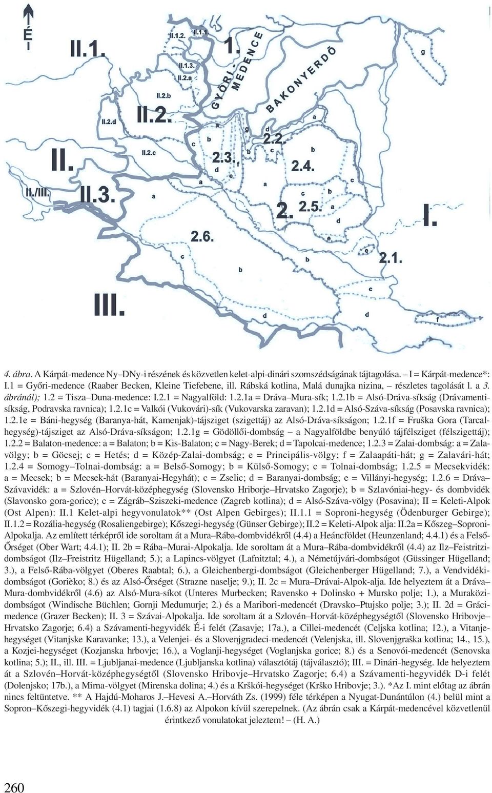 2.1c = Valkói (Vukovári)-sík (Vukovarska zaravan); 1.2.1d = Alsó-Száva-síkság (Posavska ravnica); 1.2.1e = Báni-hegység (Baranya-hát, Kamenjak)-tájsziget (szigettáj) az Alsó-Dráva-síkságon; 1.2.1f = Fruška Gora (Tarcalhegység)-tájsziget az Alsó-Dráva-síkságon; 1.