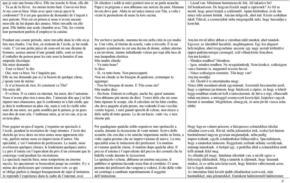 Elle habite une seule chambre avec Tila, les voisins leur permettent parfois d employer la cuisine. Pendant une courte période, mère travaille dans la ville où je fais mes études.