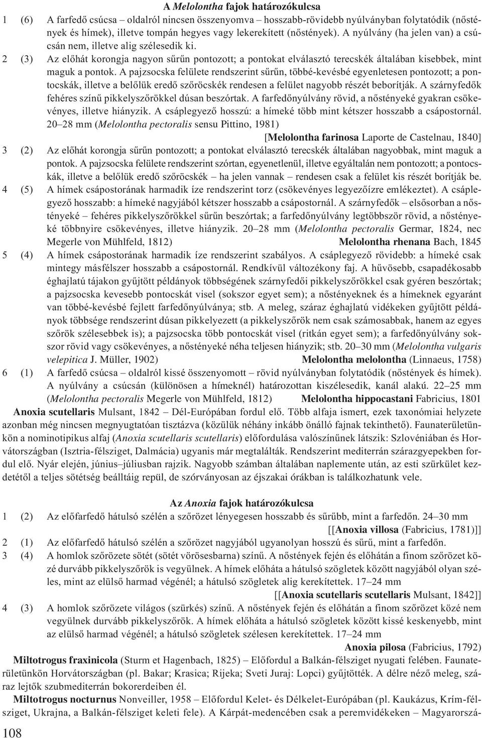 2 (3) Az előhát korongja nagyon sűrűn pontozott; a pontokat elválasztó terecskék általában kisebbek, mint maguk a pontok.