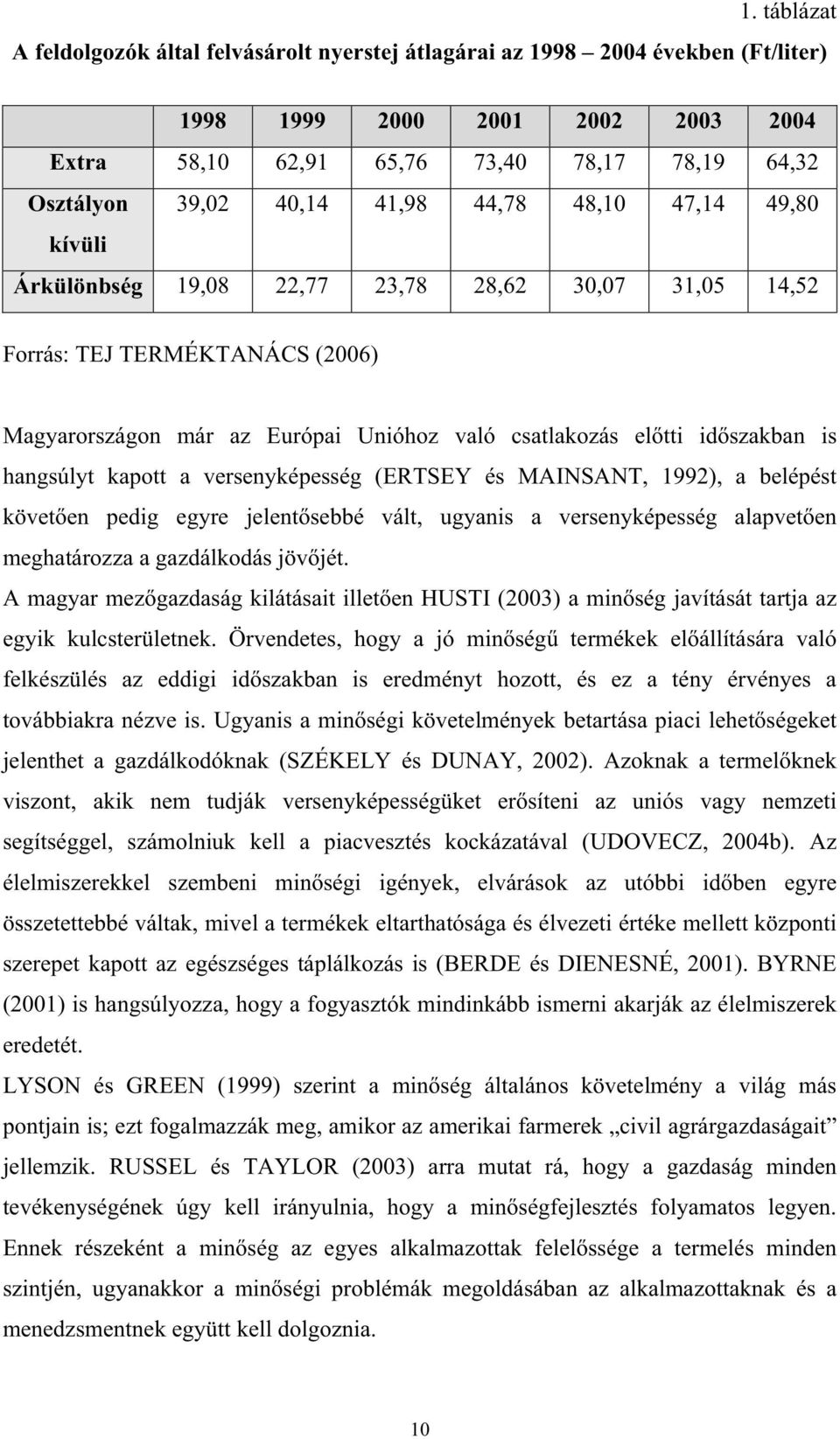 hangsúlyt kapott a versenyképesség (ERTSEY és MAINSANT, 1992), a belépést követ en pedig egyre jelent sebbé vált, ugyanis a versenyképesség alapvet en meghatározza a gazdálkodás jöv jét.