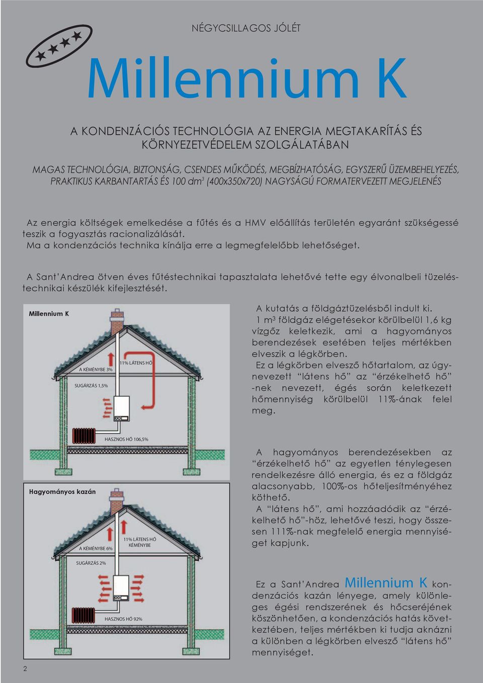 fogyasztás racionalizálását. Ma a kondenzációs technika kínálja erre a legmegfelelőbb lehetőséget.