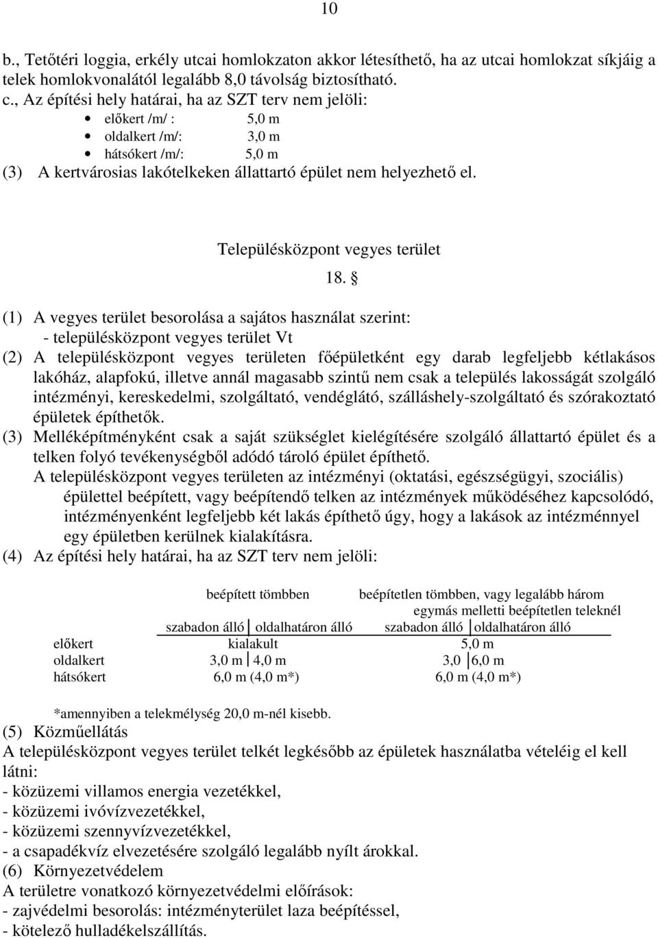 Településközpont vegyes terület 18.