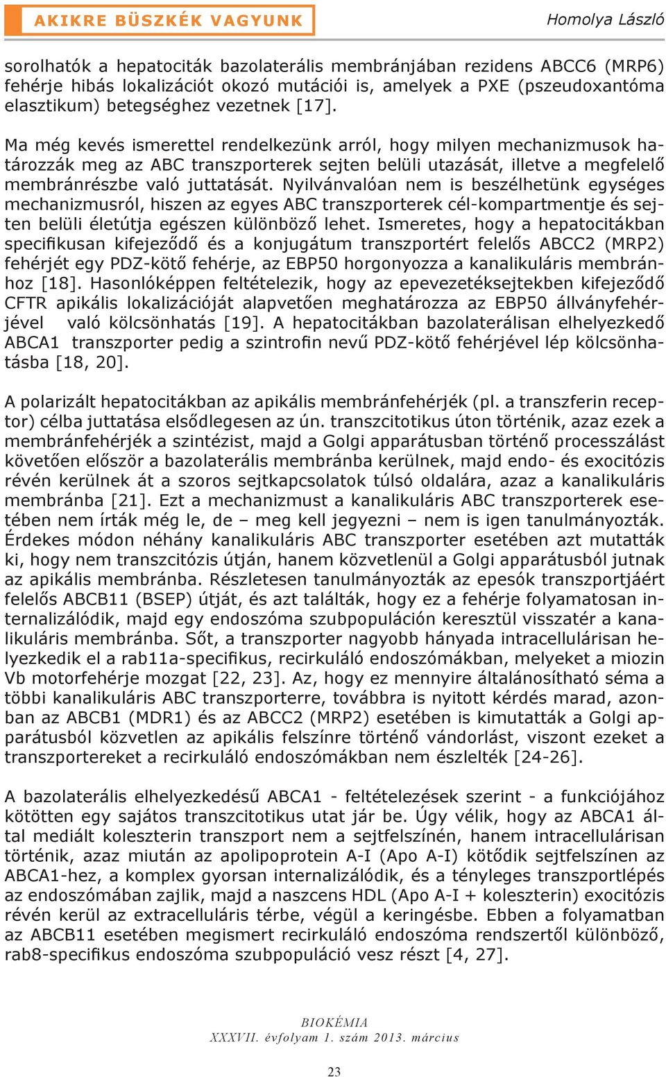 Nyilvánvalóan nem is beszélhetünk egységes mechanizmusról, hiszen az egyes ABC transzporterek cél-kompartmentje és sejten belüli életútja egészen különböző lehet.