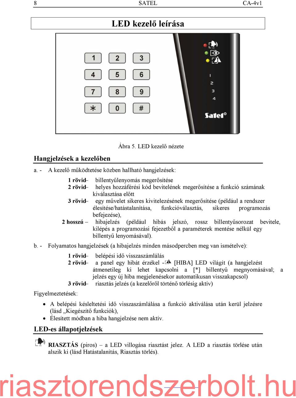 =egy művelet sikeres kivitelezésének megerősítése (például a rendszer élesítése/hatástalanítása, = funkcióválasztás, = sikeres = programozás befejezése), 2 hosszú =hibajelzés =(például =hibás