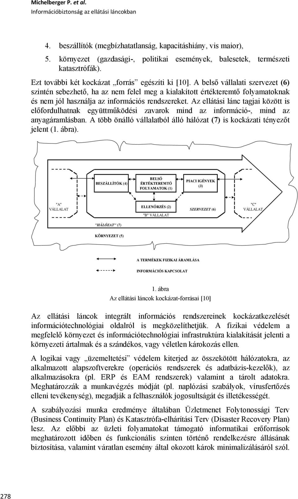 A belső vállalati szervezet (6) szintén sebezhető, ha az nem felel meg a kialakított értékteremtő folyamatoknak és nem jól használja az információs rendszereket.