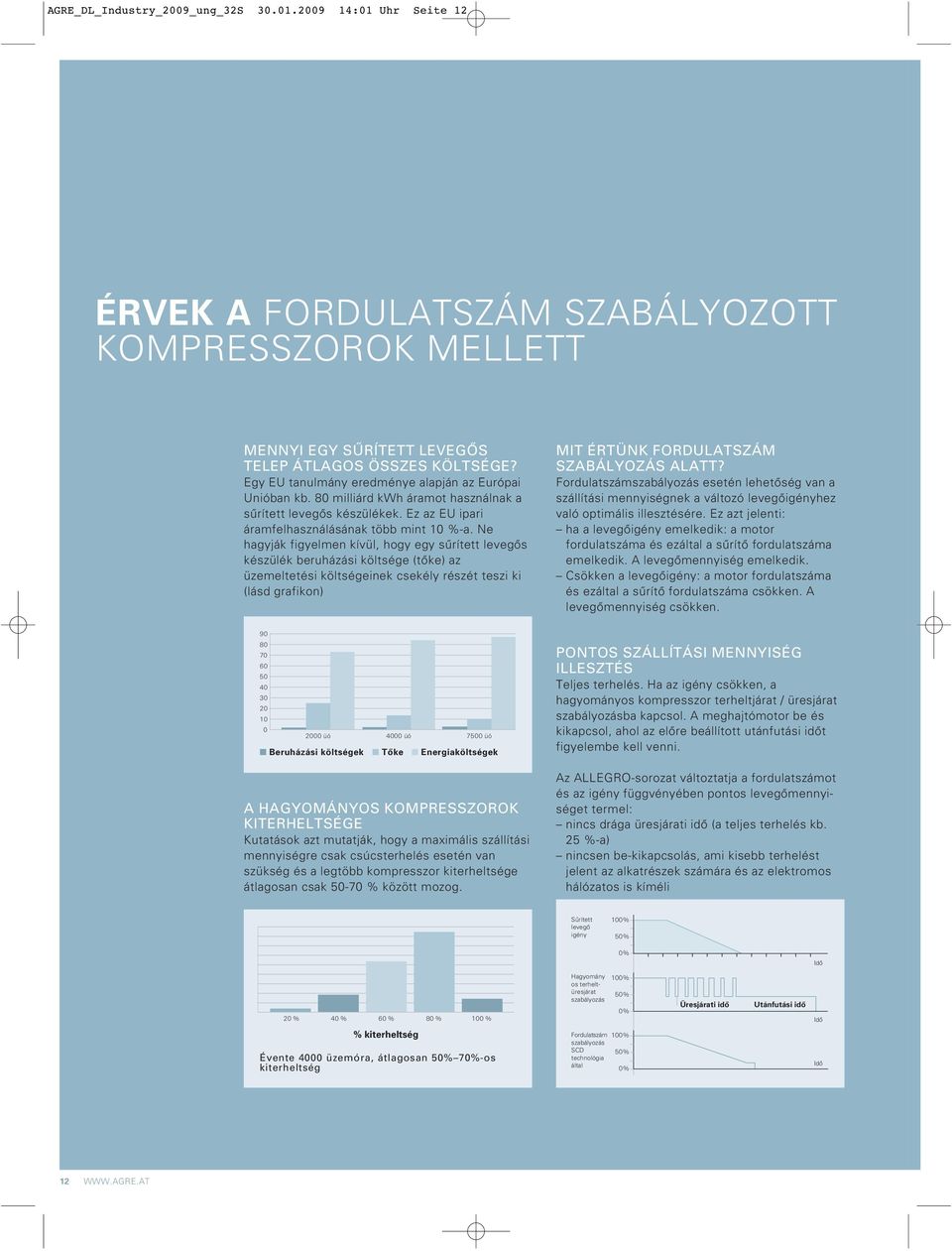 Ne hagyják figyelmen kívül, hogy egy sırített levegœs készülék beruházási költsége (tœke) az üzemeltetési költségeinek csekély részét teszi ki (lásd grafikon) 90 80 70 60 50 40 30 20 10 0 2000 üó