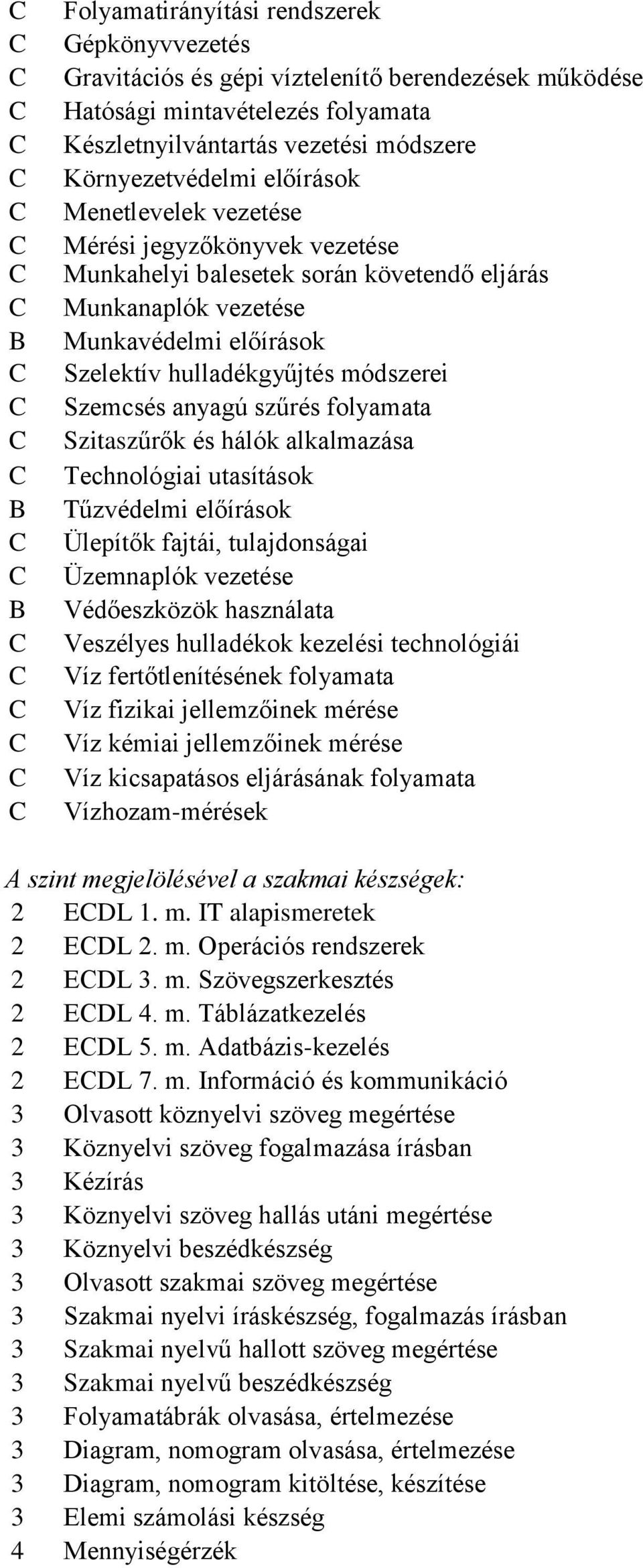 előírások Szelektív hulladékgyűjtés módszerei Szemcsés anyagú szűrés folyamata Szitaszűrők és hálók alkalmazása Technológiai utasítások Tűzvédelmi előírások Ülepítők fajtái, tulajdonságai Üzemnaplók