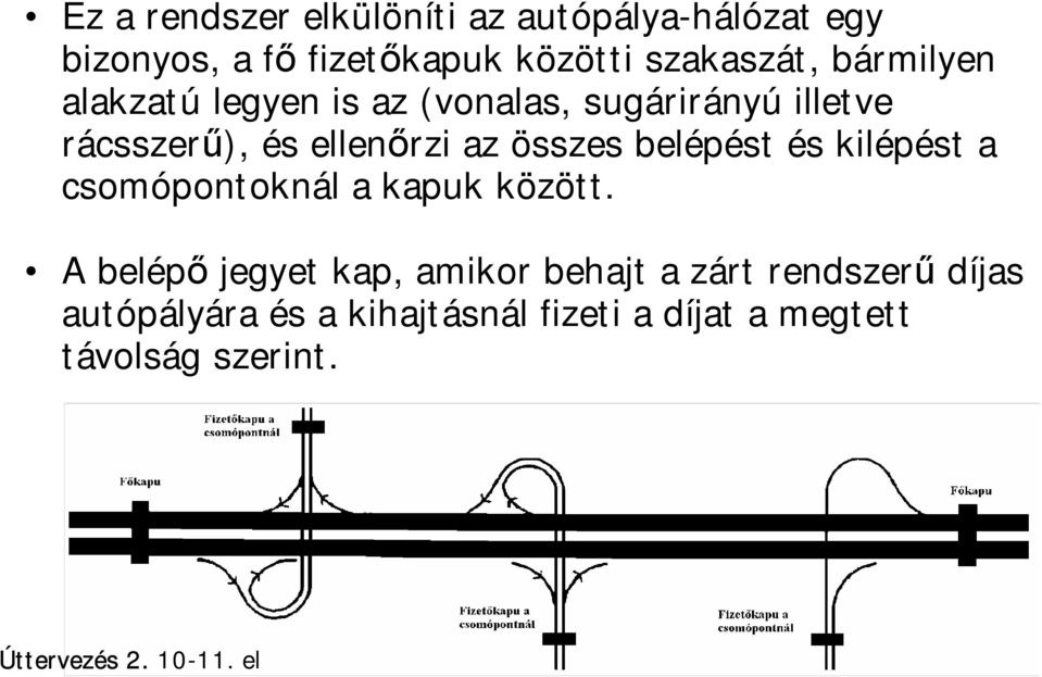 ellenőrzi az összes belépést és kilépést a csomópontoknál a kapuk között.