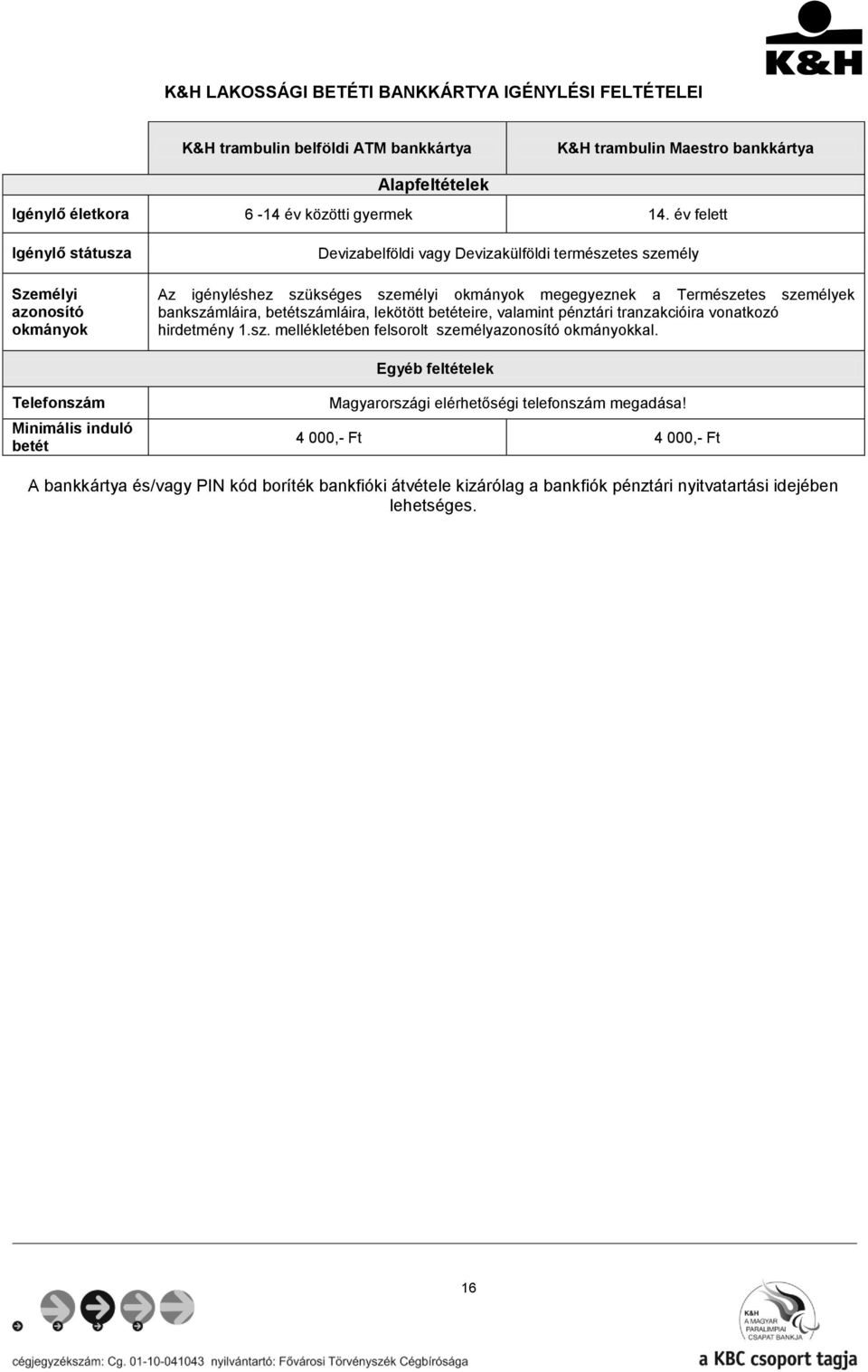 bankszámláira, betétszámláira, lekötött betéteire, valamint pénztári tranzakcióira vonatkozó hirdetmény 1.sz. mellékletében felsorolt személyazonosító okmányokkal.