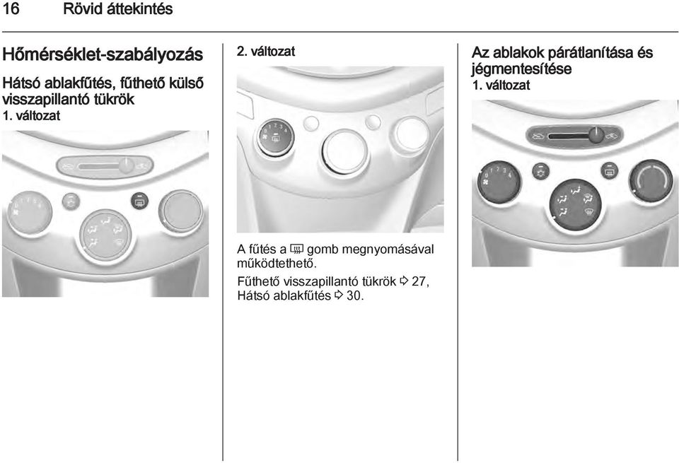 változat Az ablakok párátlanítása és jégmentesítése 1.