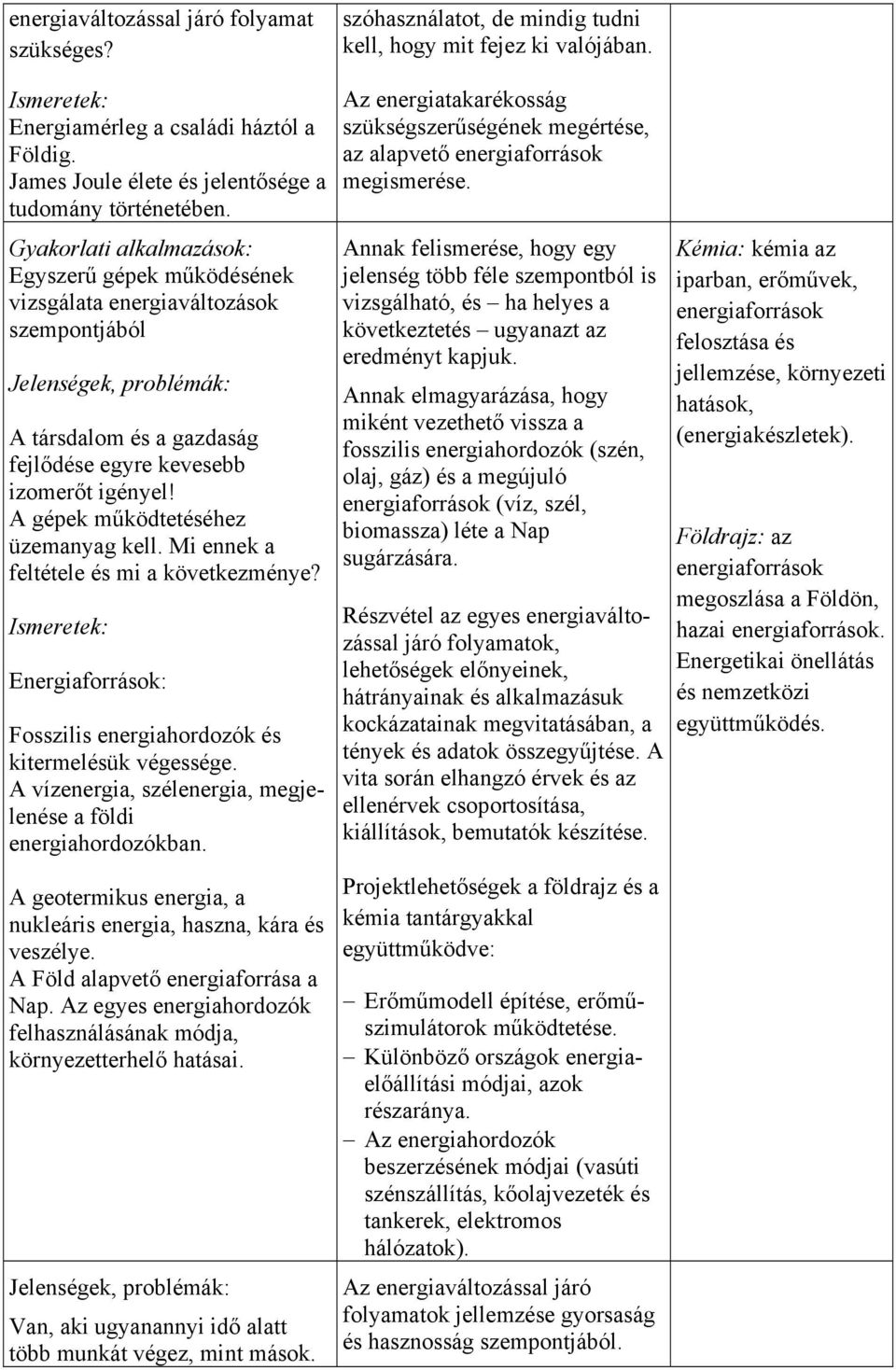 A gépek működtetéséhez üzemanyag kell. Mi ennek a feltétele és mi a következménye? Energiaforrások: Fosszilis energiahordozók és kitermelésük végessége.