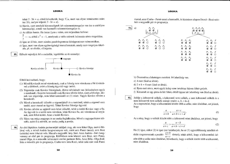 h) Hamis mert amelik háromszögnek két szimmerriatengele van (ez szabálos háromszög) annak van harmadik szimmetriatengele is. e) Az állítás hamis. Ha lenne ilen szám erre teljesűlnie kellene:!