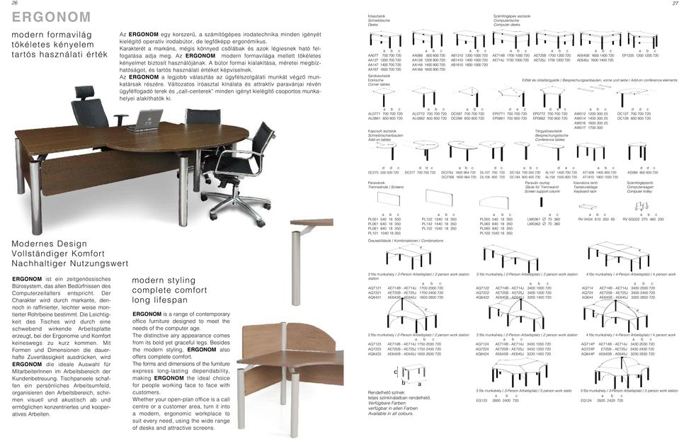 A útor formi kilkítás, méretei meg ízhtóságot, és trtós hszná lti értéket képviselnek. Az ERGONOM legjo válsztás z ügyfélszolgálti munkát végzô mun - ktársk részére.