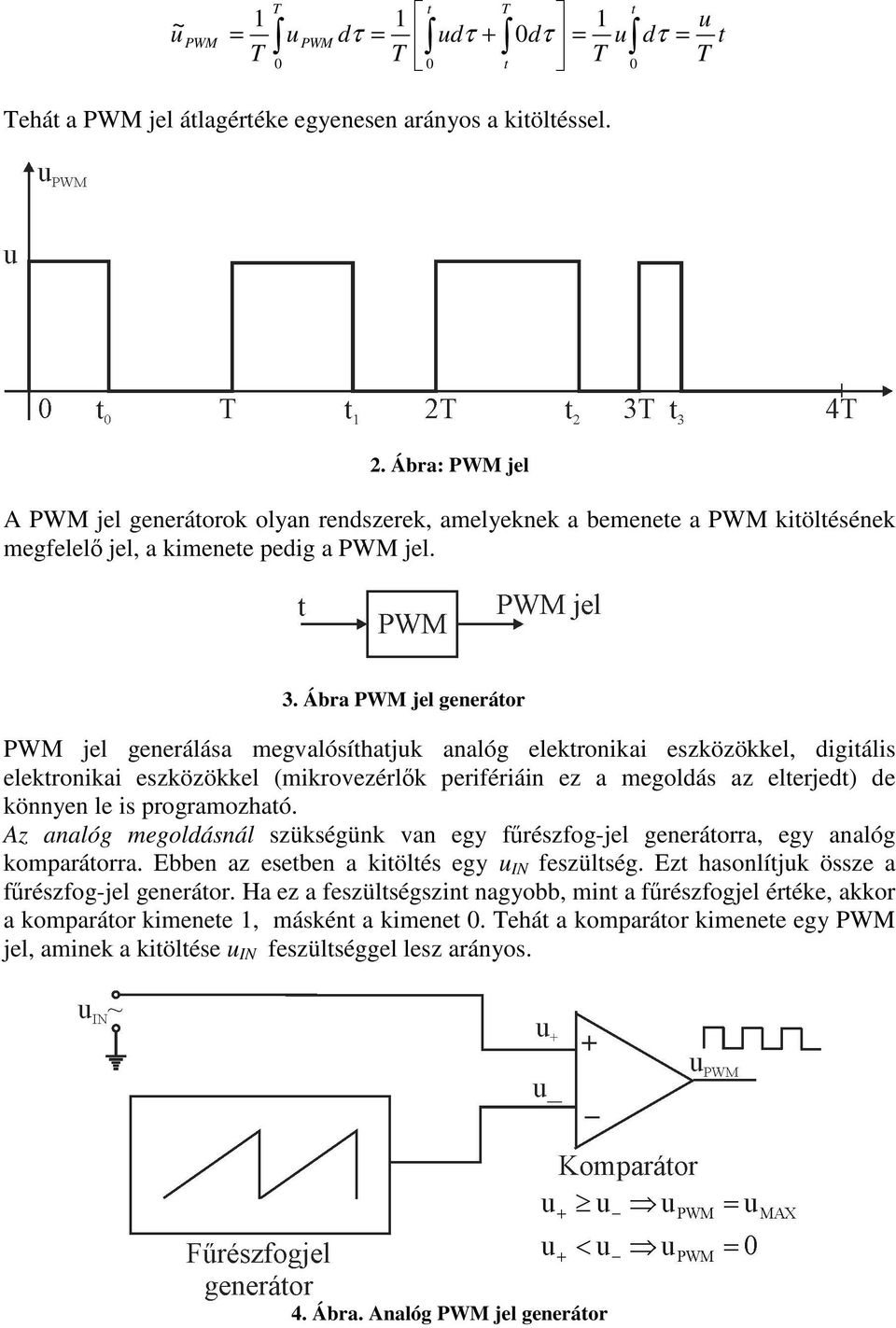 Ábra PWM jel generátor PWM jel generálása megvalósíthatj analóg eletroniai eszözöel, digitális eletroniai eszözöel (mirovezérl perifériáin ez a megoldás az elterjedt) de önnyen le is programozható.