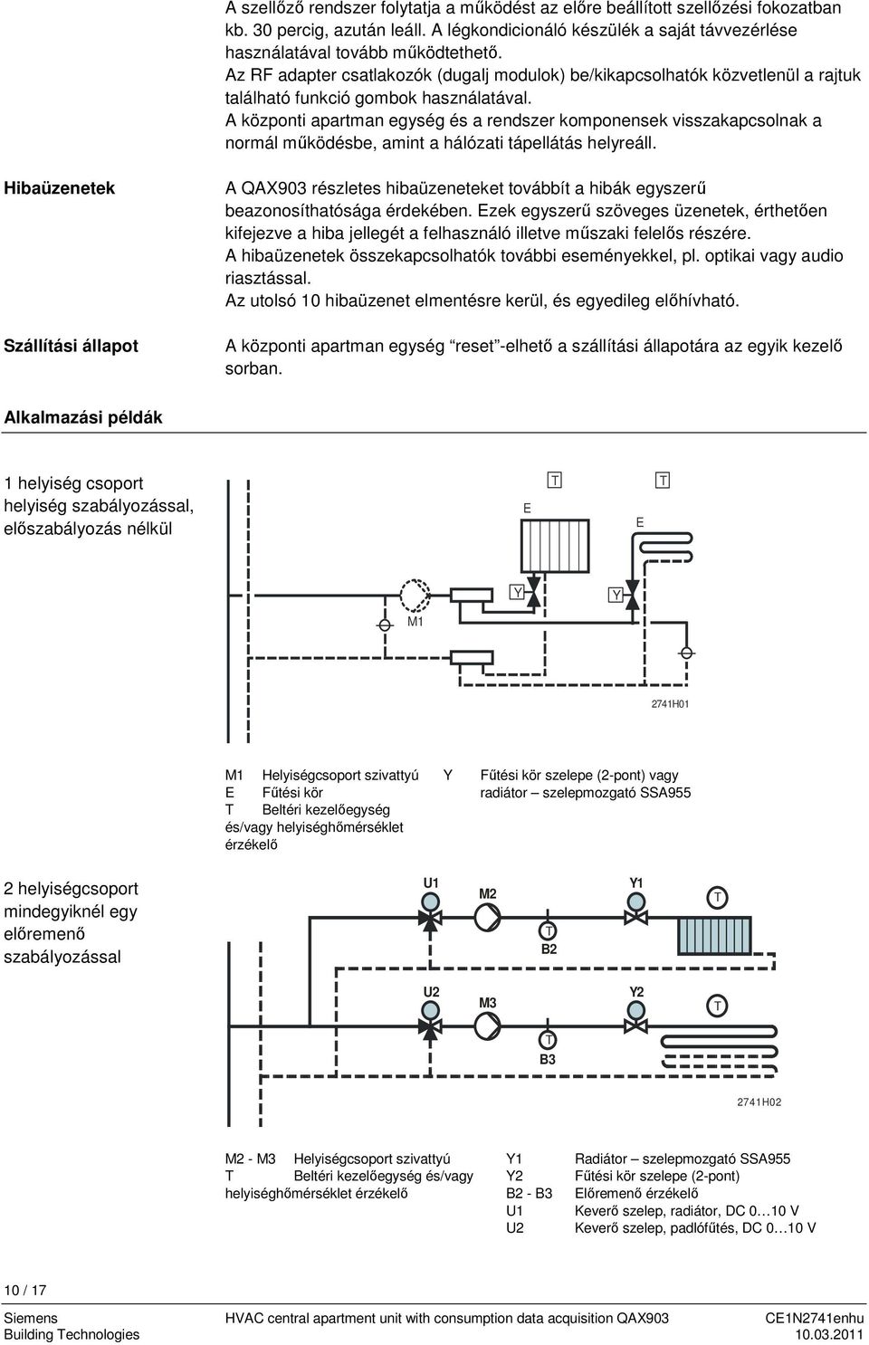 A központi apartman egység és a rendszer komponensek visszakapcsolnak a normál működésbe, amint a hálózati tápellátás helyreáll.