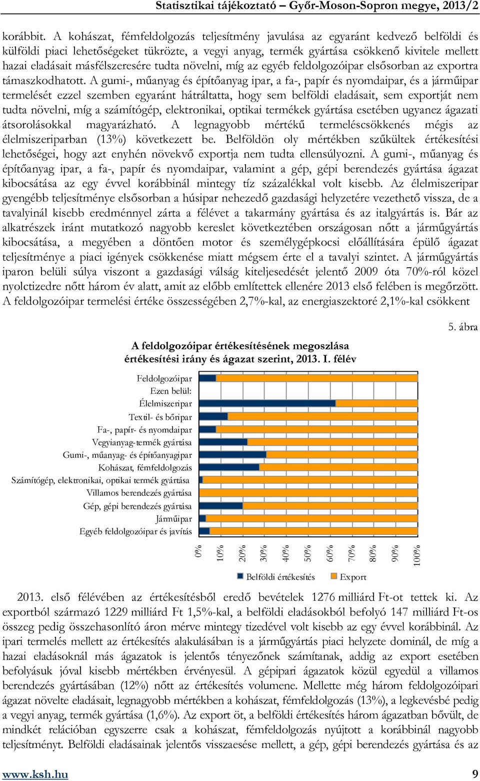 másfélszeresére tudta növelni, míg az egyéb feldolgozóipar elsősorban az exportra támaszkodhatott.