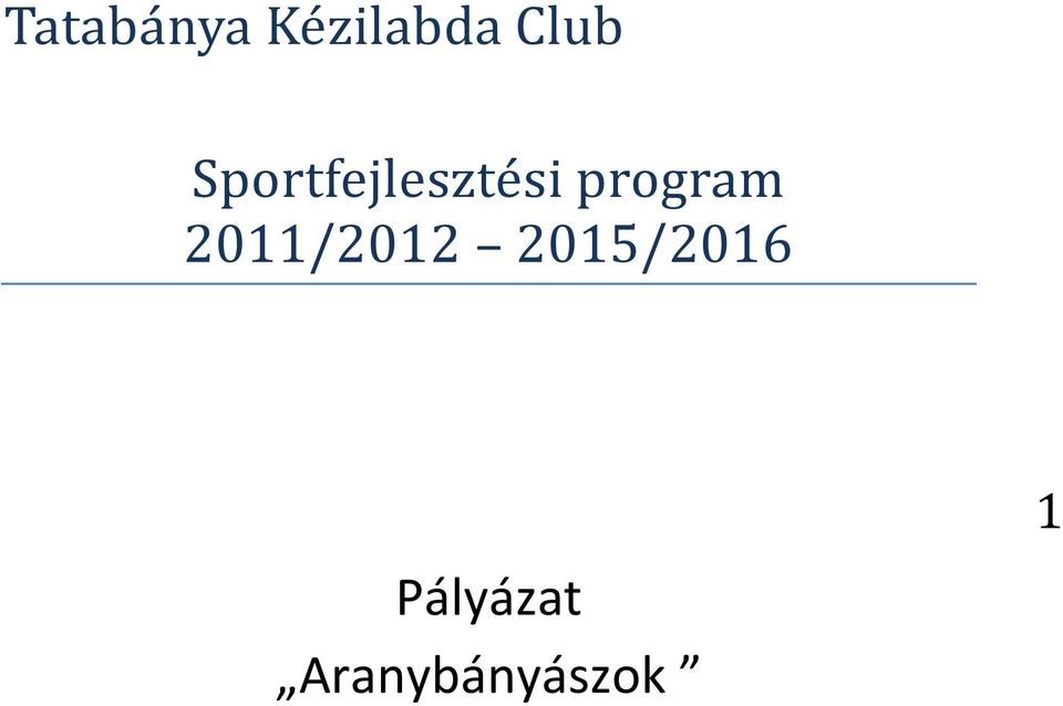 program 2011/2012