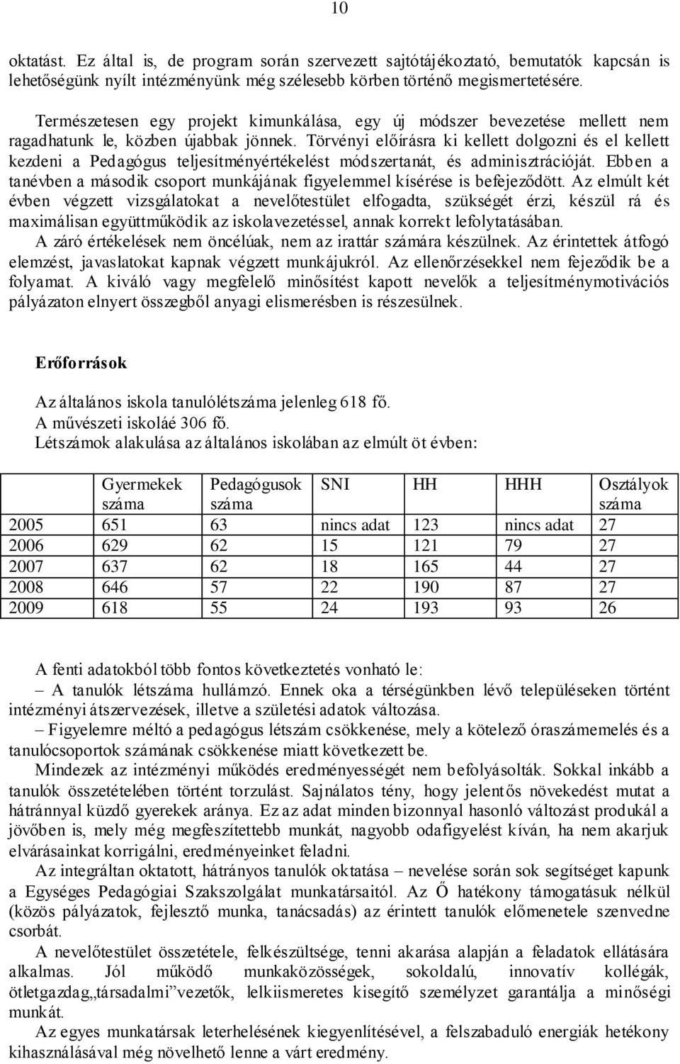 Törvényi előírásra ki kellett dolgozni és el kellett kezdeni a Pedagógus teljesítményértékelést módszertanát, és adminisztrációját.