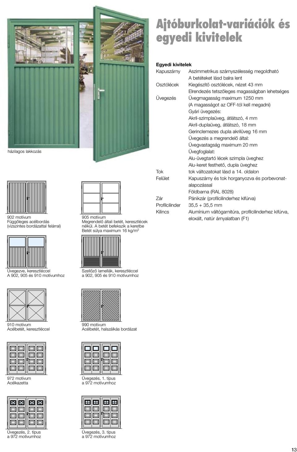 mm Elrendezés tetszőleges magasságban lehetséges Üvegezés Üvegmagasság maximum 1250 mm (A magasságot az OFF-tól kell megadni) Gyári üvegezés: Akril-szimplaüveg, átlátszó, 4 mm Akril-duplaüveg,