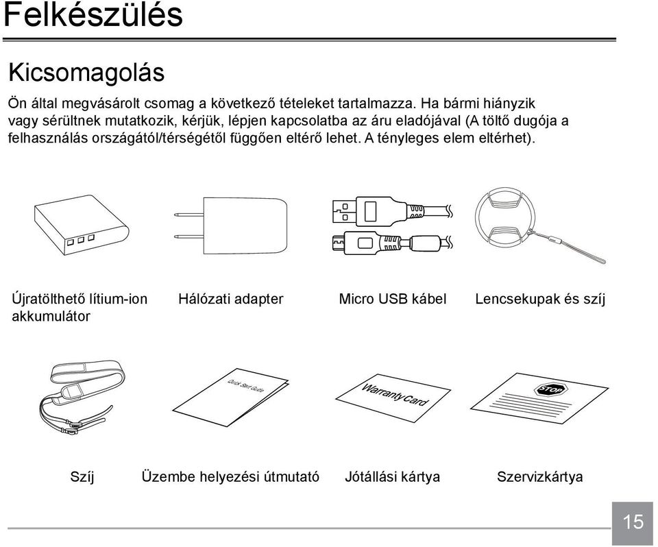 felhasználás országától/térségétől függően eltérő lehet. A tényleges elem eltérhet).