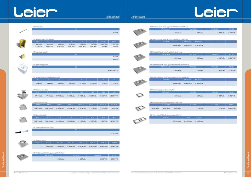 24 Ásványgyapot hőszigetelés SZ 12 SZ 14 SZ 16 SZ 18 SZ 20 SZ 22 SZ 25 SZ 30 360 Ft/db 340 Ft/db 310 Ft/db 435 Ft/db 350 Ft/db 510 Ft/db 480 Ft/db 560 Ft/db 4 320 Ft/m 4 080 Ft/m 3 720 Ft/m 5 220