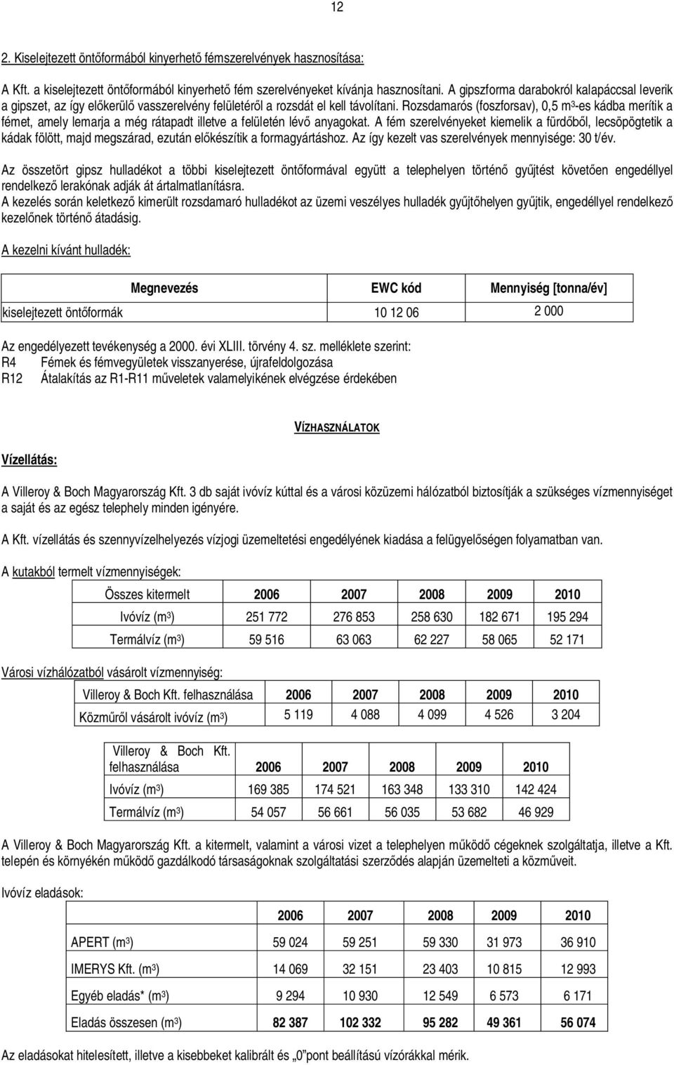 Rozsdamarós (foszforsav), 0,5 m 3 -es kádba merítik a fémet, amely lemarja a még rátapadt illetve a felületén lév anyagokat.