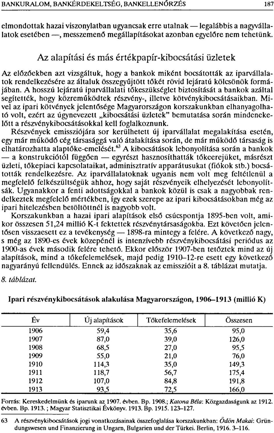 kölcsönök formájában. A hosszú lejáratú iparvállalati tőkeszükséglet biztosítását a bankok azáltal segítették, hogy közreműködtek részvény-, illetve kötvénykibocsátásaikban.