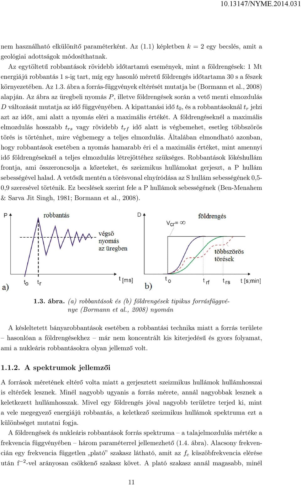 s a fészek környezetében. Az 1.3. ábra a forrás-függvények eltérését mutatja be (Bormann et al., 2008) alapján.