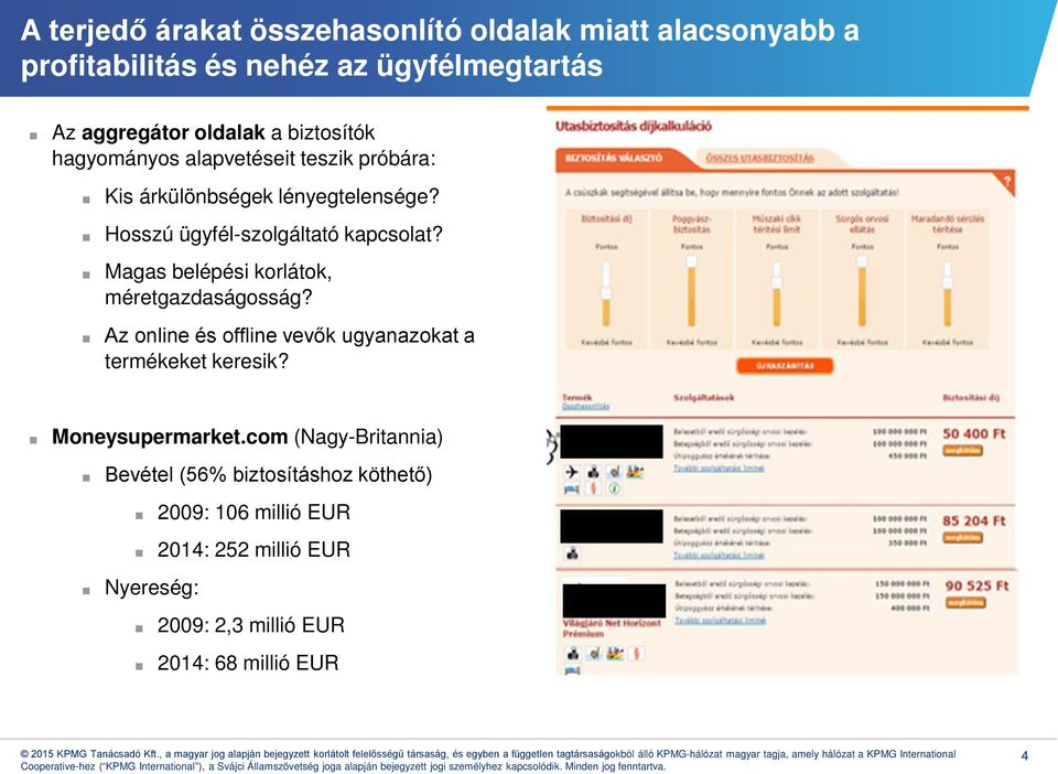 Magas belépési korlátok, méretgazdaságosság? Az online és offline vevők ugyanazokat a termékeket keresik? Moneysupermarket.