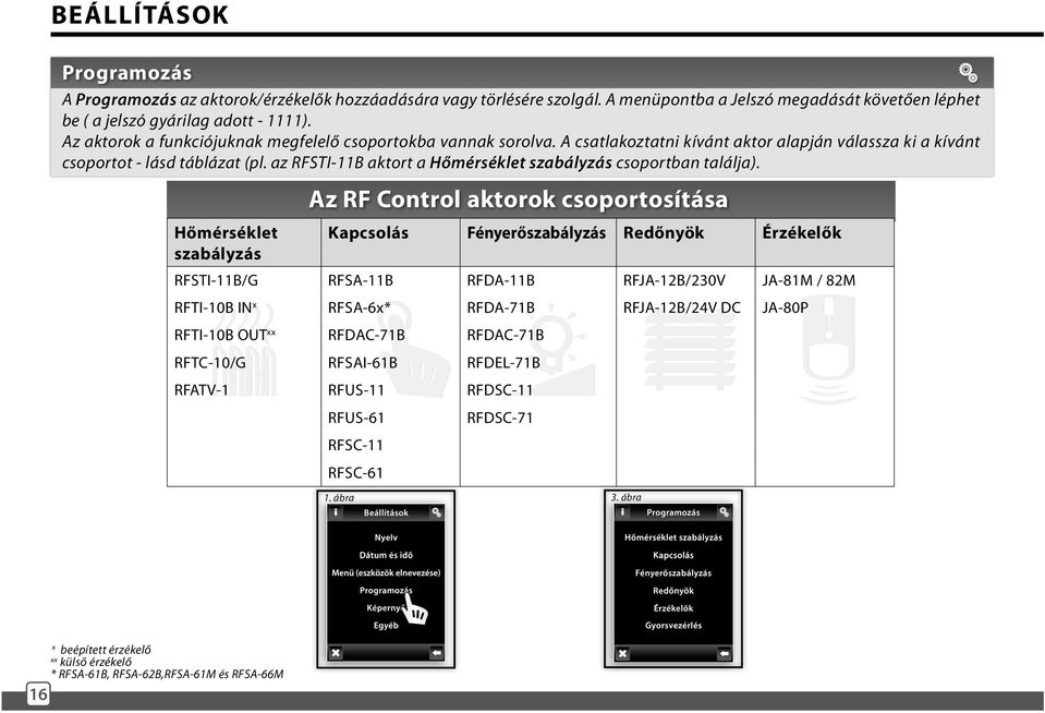 az RFSTI-11B aktort a Hőmérséklet szabályzás csoportban találja).