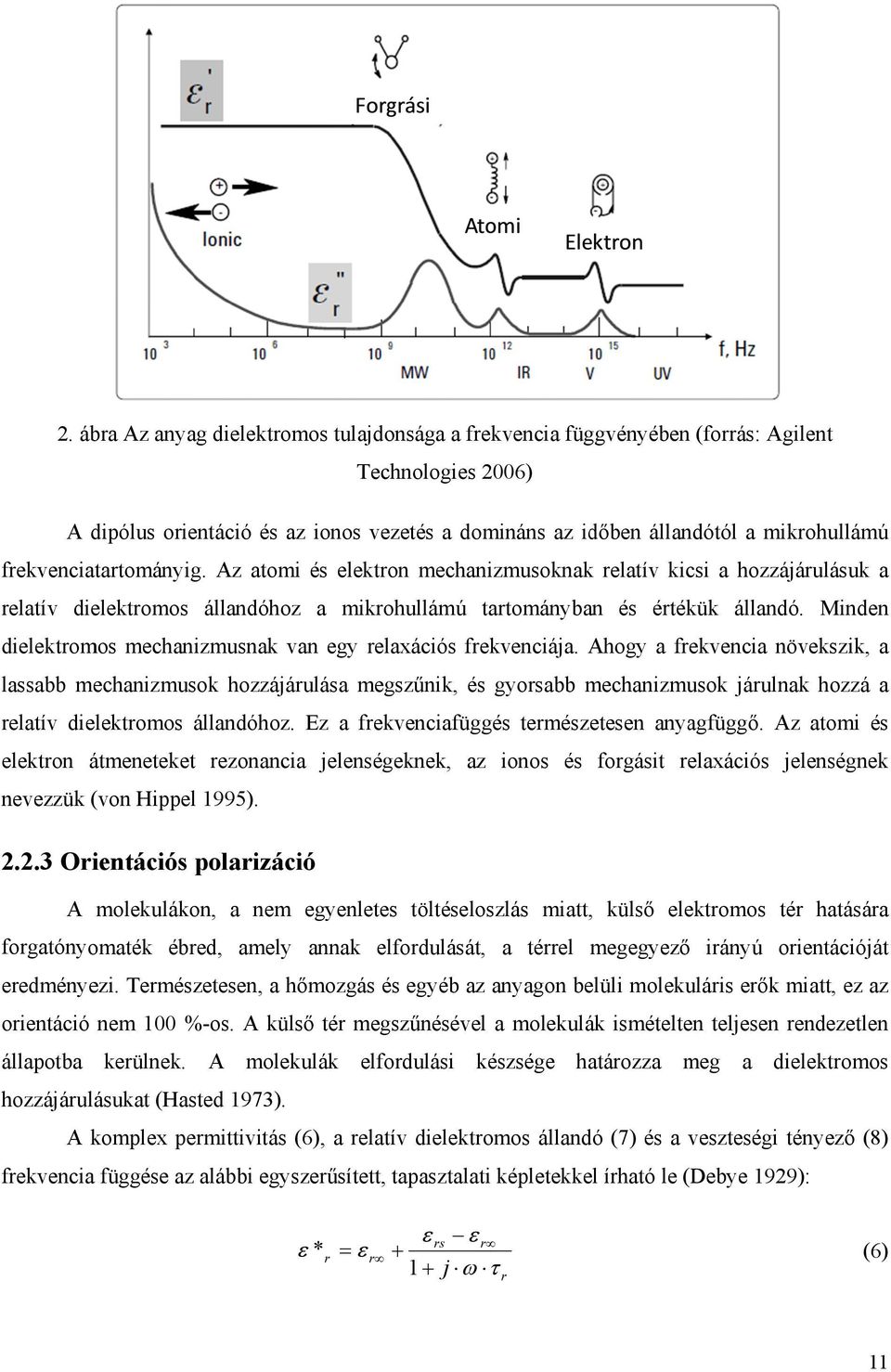 Mindenn dielektromos mechanizmusnak van egy relaxációs frekvenciája.