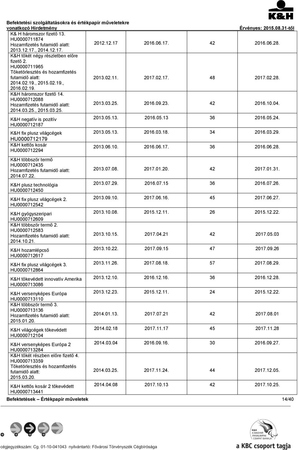 HU0000712088 Hozamfizetés futamidő alatt: 2013.03.25.